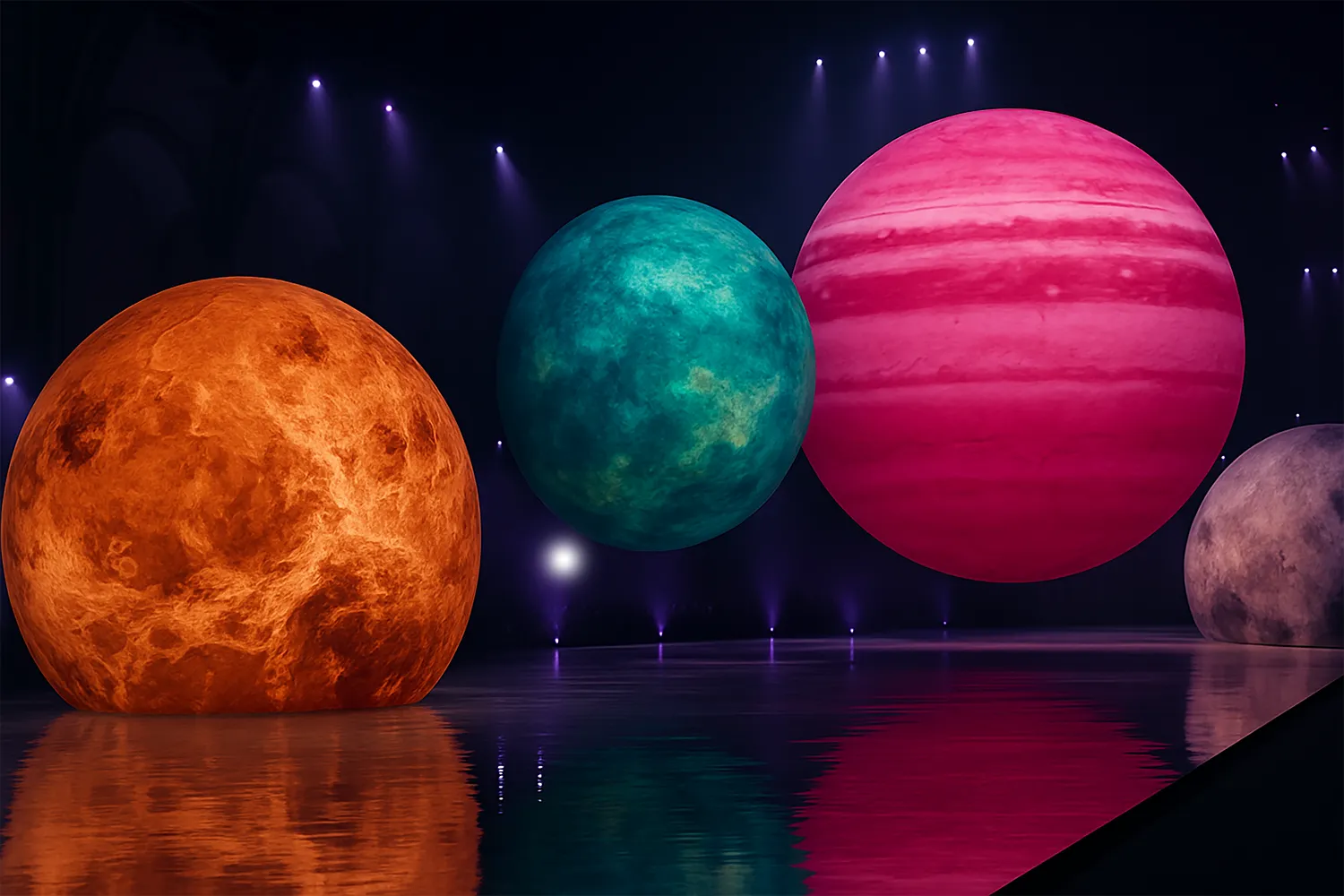 Virtual fashion avatars – the rise of digital models in the fashion industry Futuristic digital fashion avatars with metallic skin and red lips, symbolizing virtual models replacing humans in the fashion industry