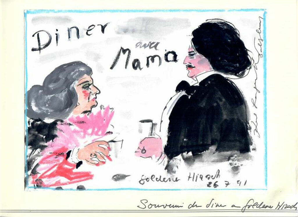 Karls Geschenk an Marianne Fürstin zu Sayn-Wittgenstein-Sayn
„Diner avec Mama“ - Rudolph Moshammer und Mutter bei einem Dinner im Goldenen Hirsch, Salzburg Juli 1991