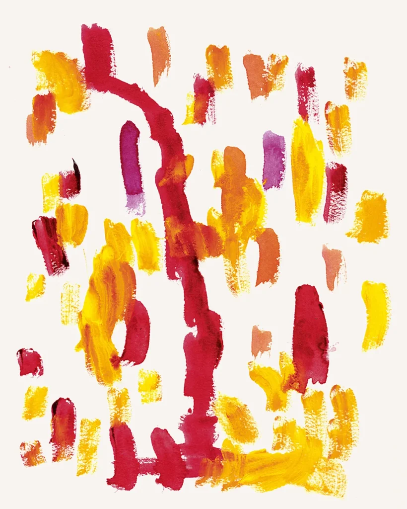 André Butzer, Ohne Titel (Jahreszeiten 32), 2025, Aquarell und Buntstift auf Papier